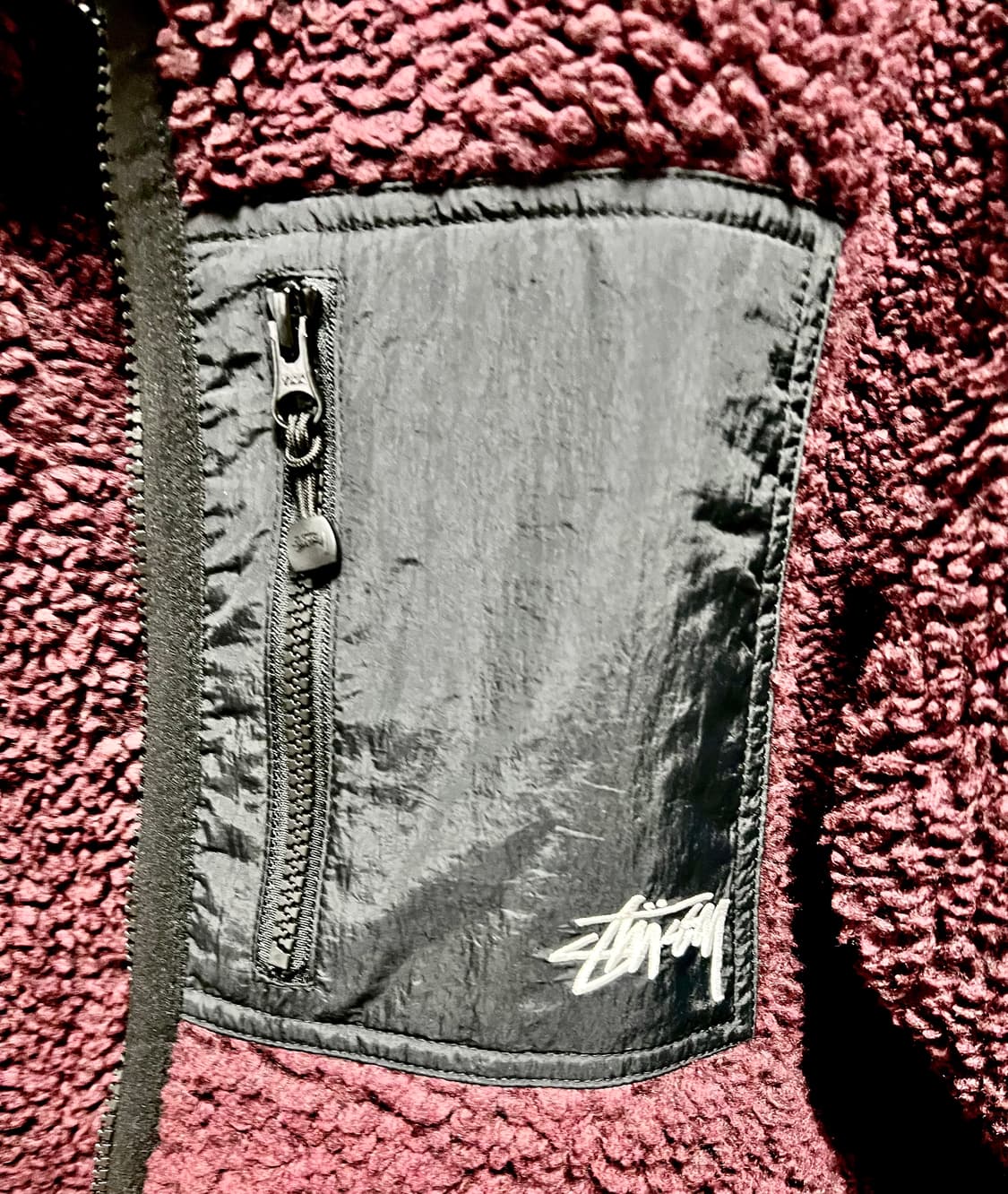 [L] 스투시 쉐르파 리버시블 자켓 버건디 상품이미지5