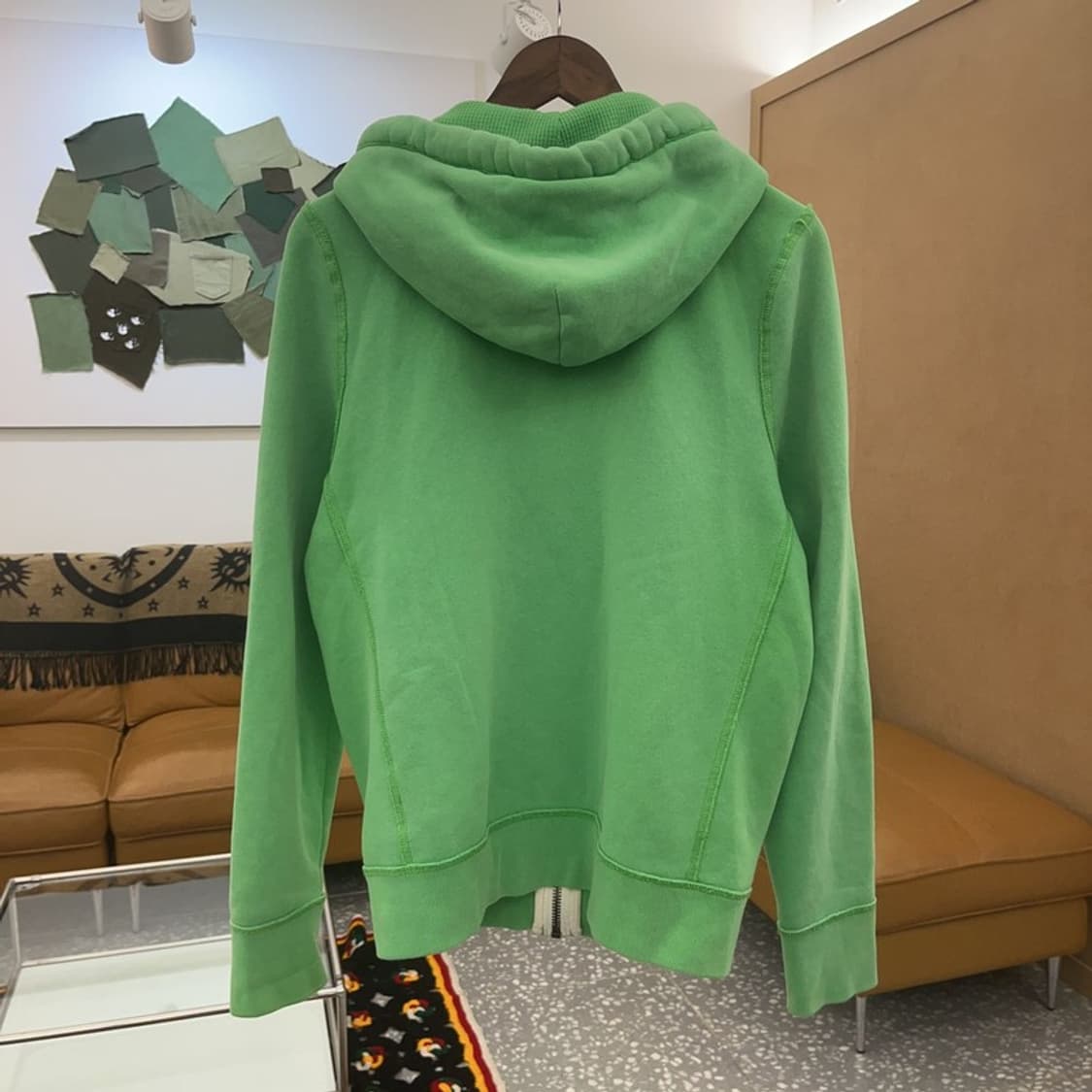 아베크롬비 올드스쿨 빈티지 Y2K 말차 기모 후드집업 M C06538 상품이미지4