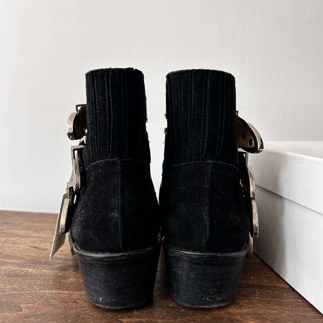 Stitch Suede Western Belt Boots 상품이미지5