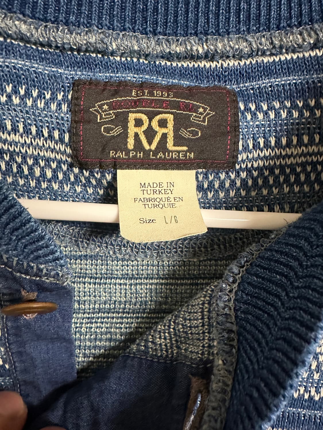 rrl 자카드 헨리 셔츠 L 상품이미지3
