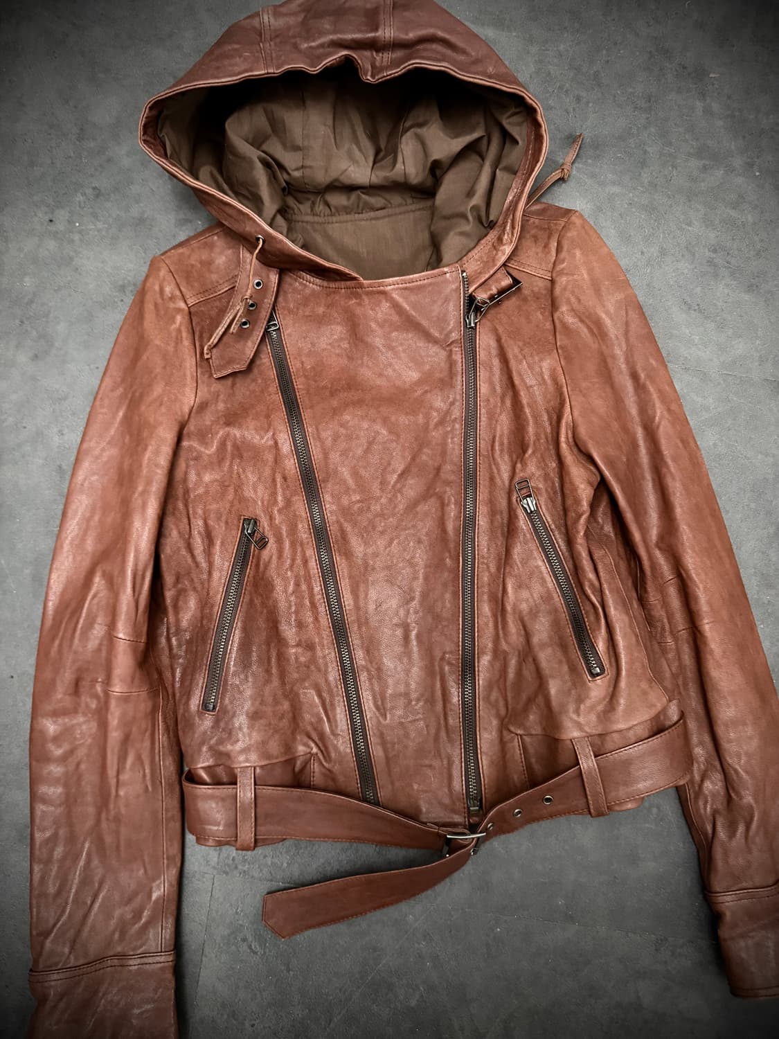 Real leather hoodie jacket 상품이미지2