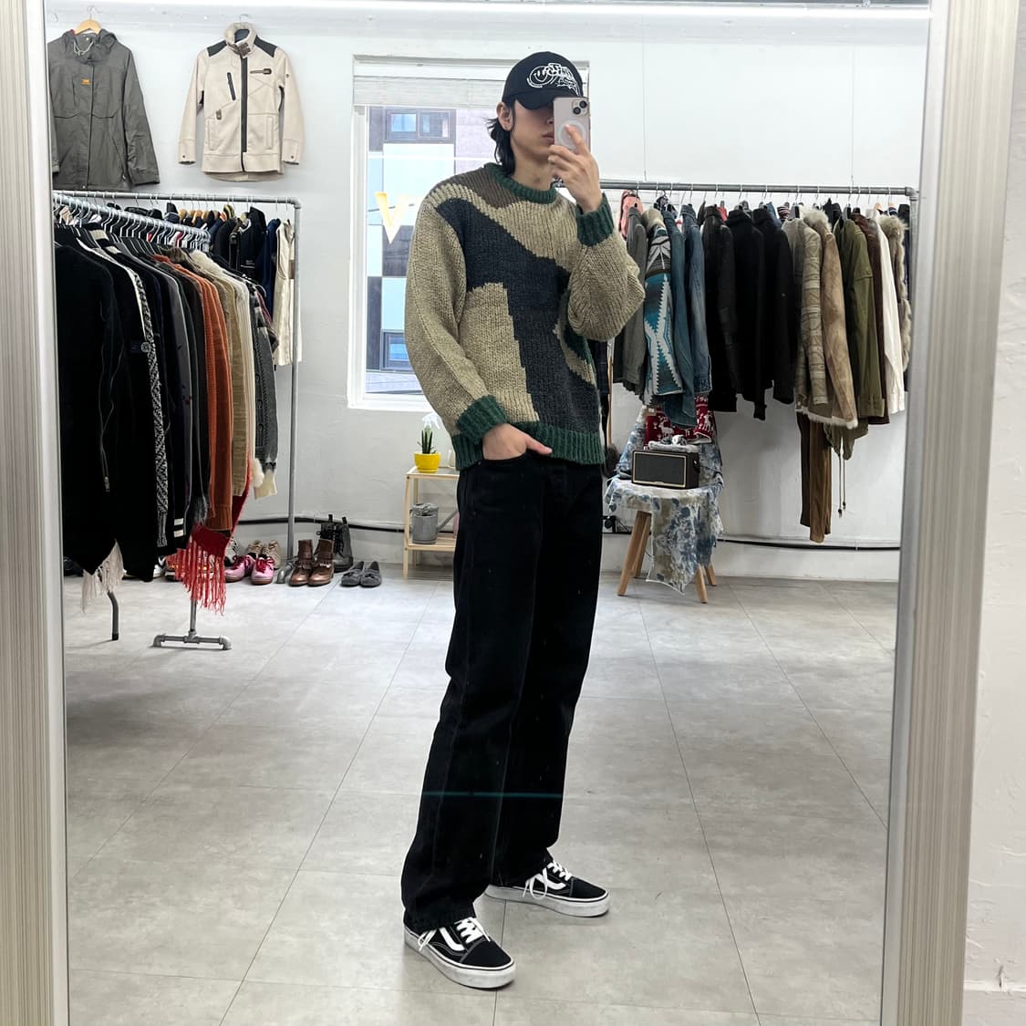 [M] 일본 빈티지 패턴 혼방 니트 스웨터 상품이미지6