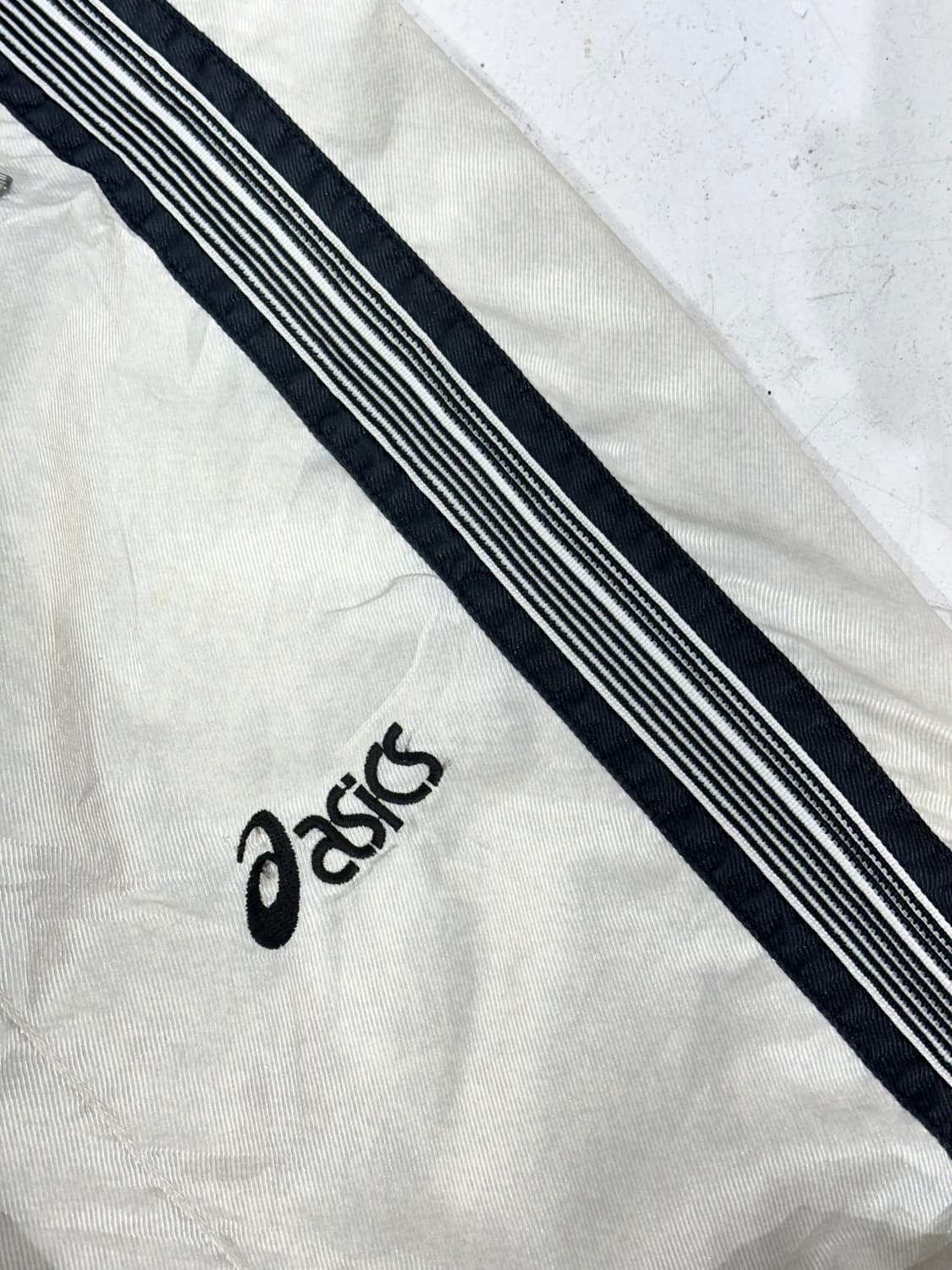 아식스 아이보리 와이드 블랙 사이드 라인 트랙 팬츠 추리닝 바지 상품이미지6