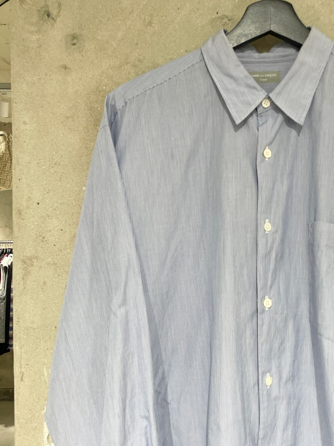 꼼데가르송 옴므 ad1994 블루 스트라이프 싱글 포켓 셔츠 상품이미지2