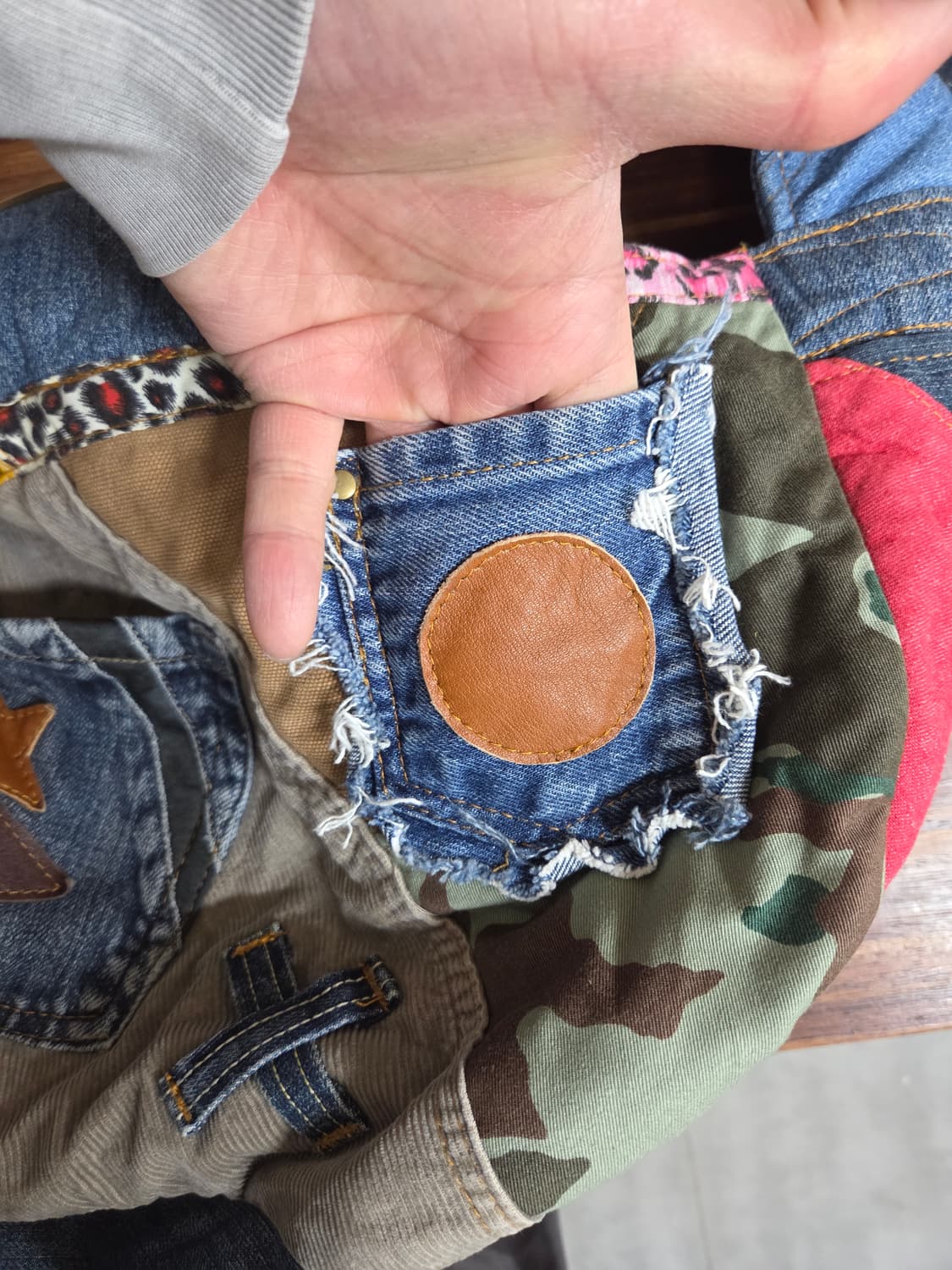 빈티지 ragstar 패치워크 데님 리폼 크로스백  상품이미지3