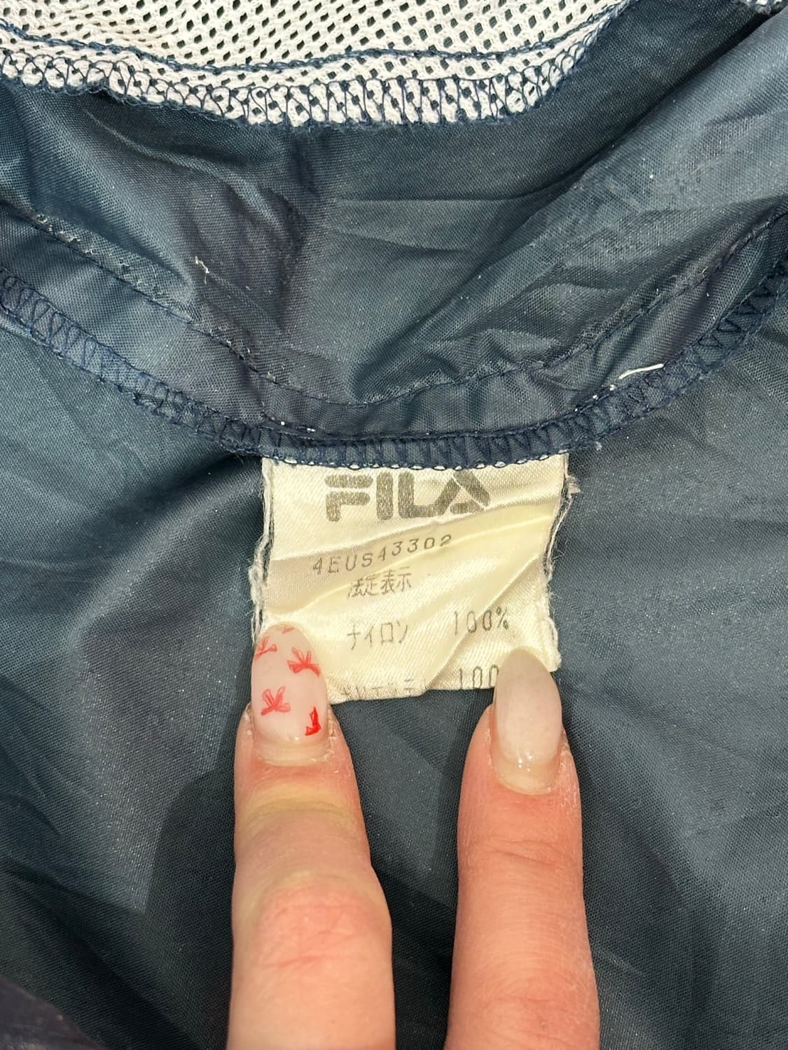 휠라 차콜 화이트 빅 로고 아노락 바람막이 올드스쿨 트랙 자켓 S 상품이미지8