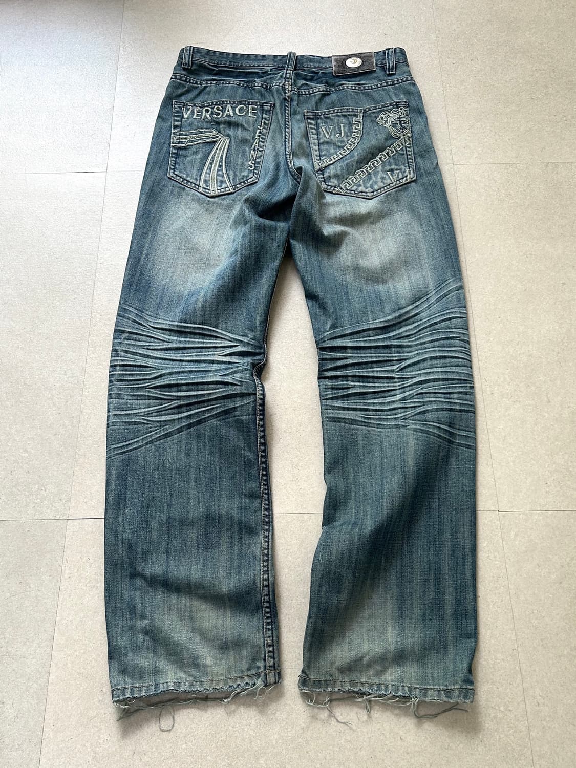 베르사체 2000s 블루 워싱 웨이브진 상품이미지6