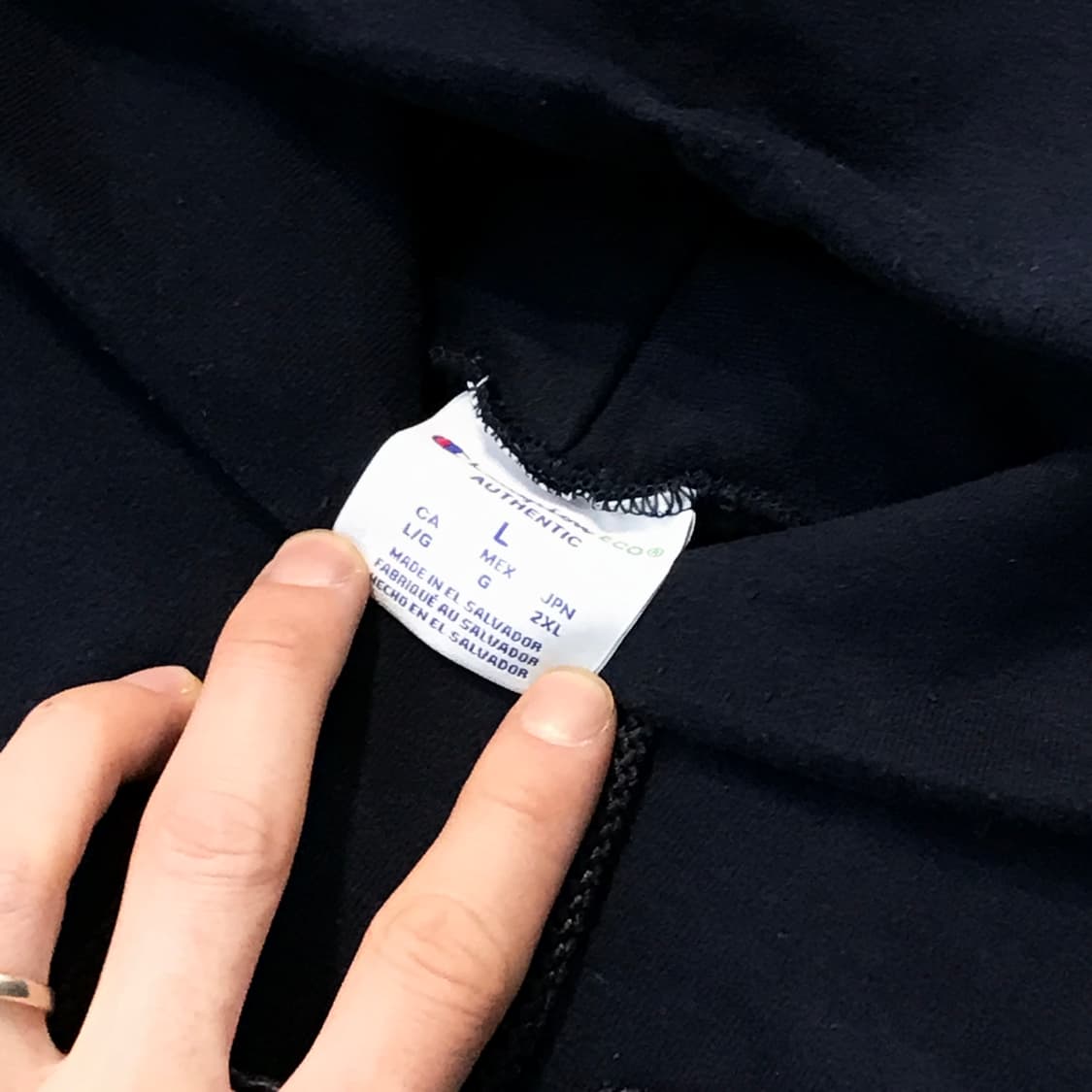 챔피온 네이비 기모 후디 남성 110 사이즈  상품이미지4