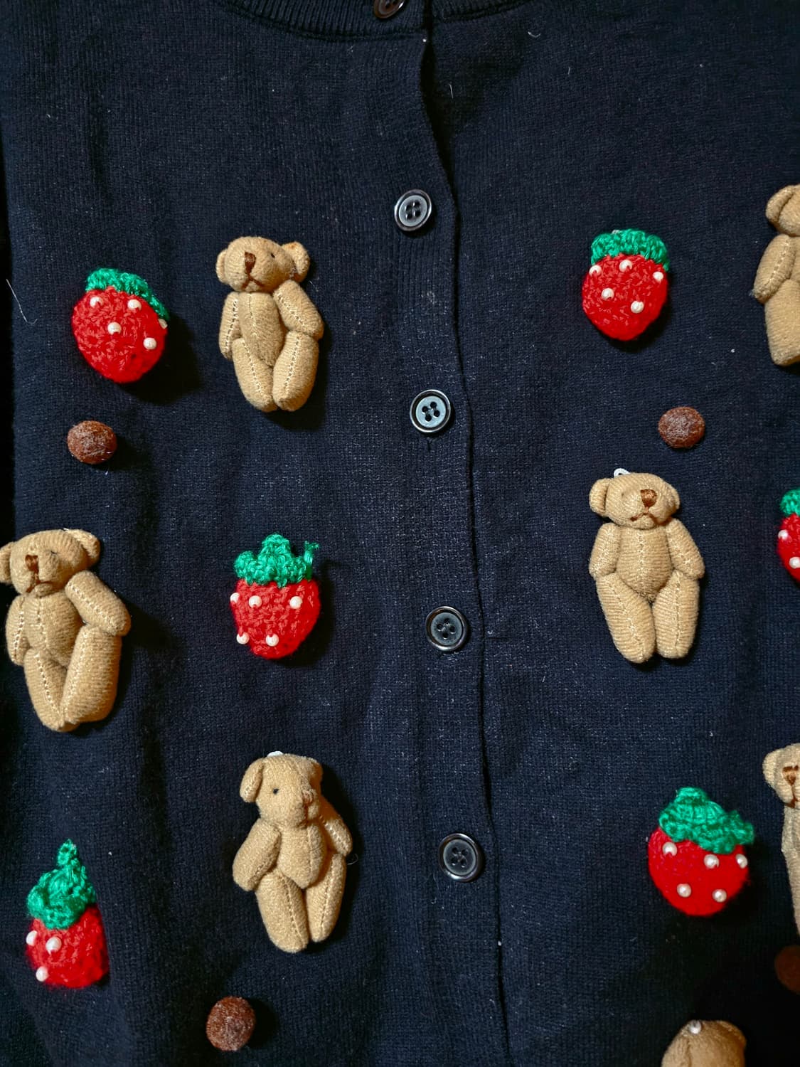 딸기곰돌이블랙가디건 상품이미지2