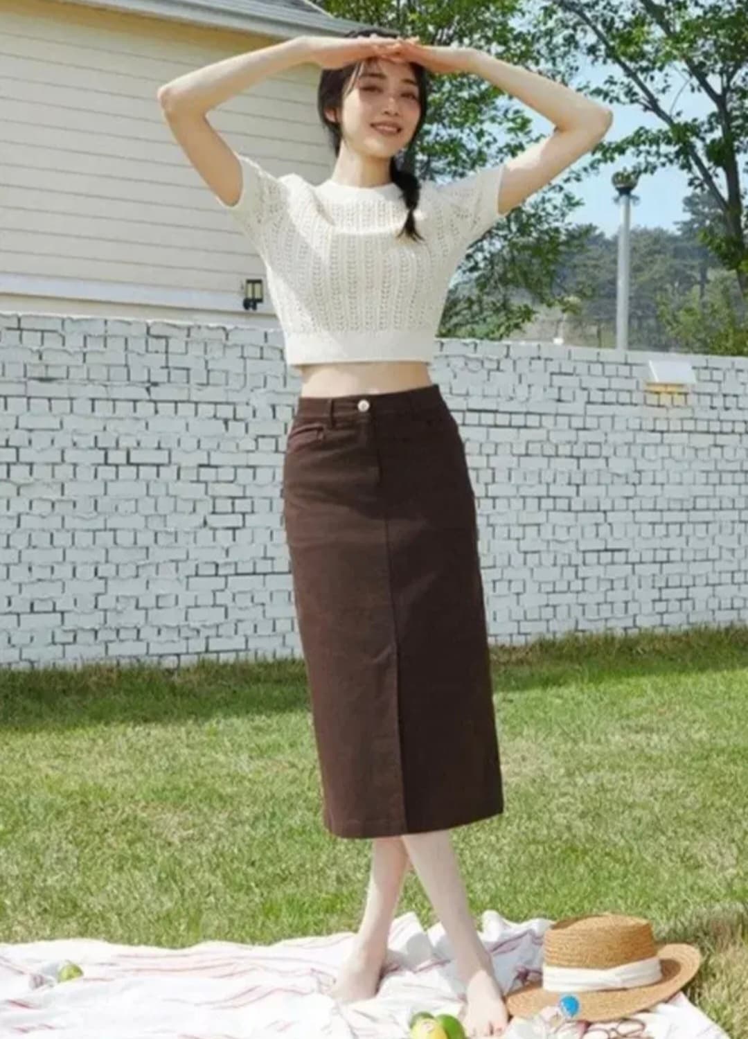 잇미샤 배색 포인트 니트티 상품이미지1
