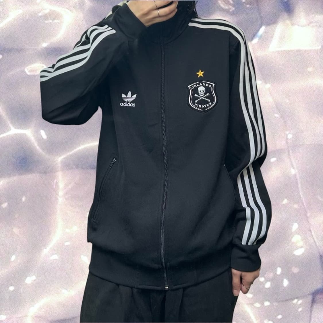 00s 아디다스 올랜도 스컬 해골 져지 블랙 100 상품이미지1