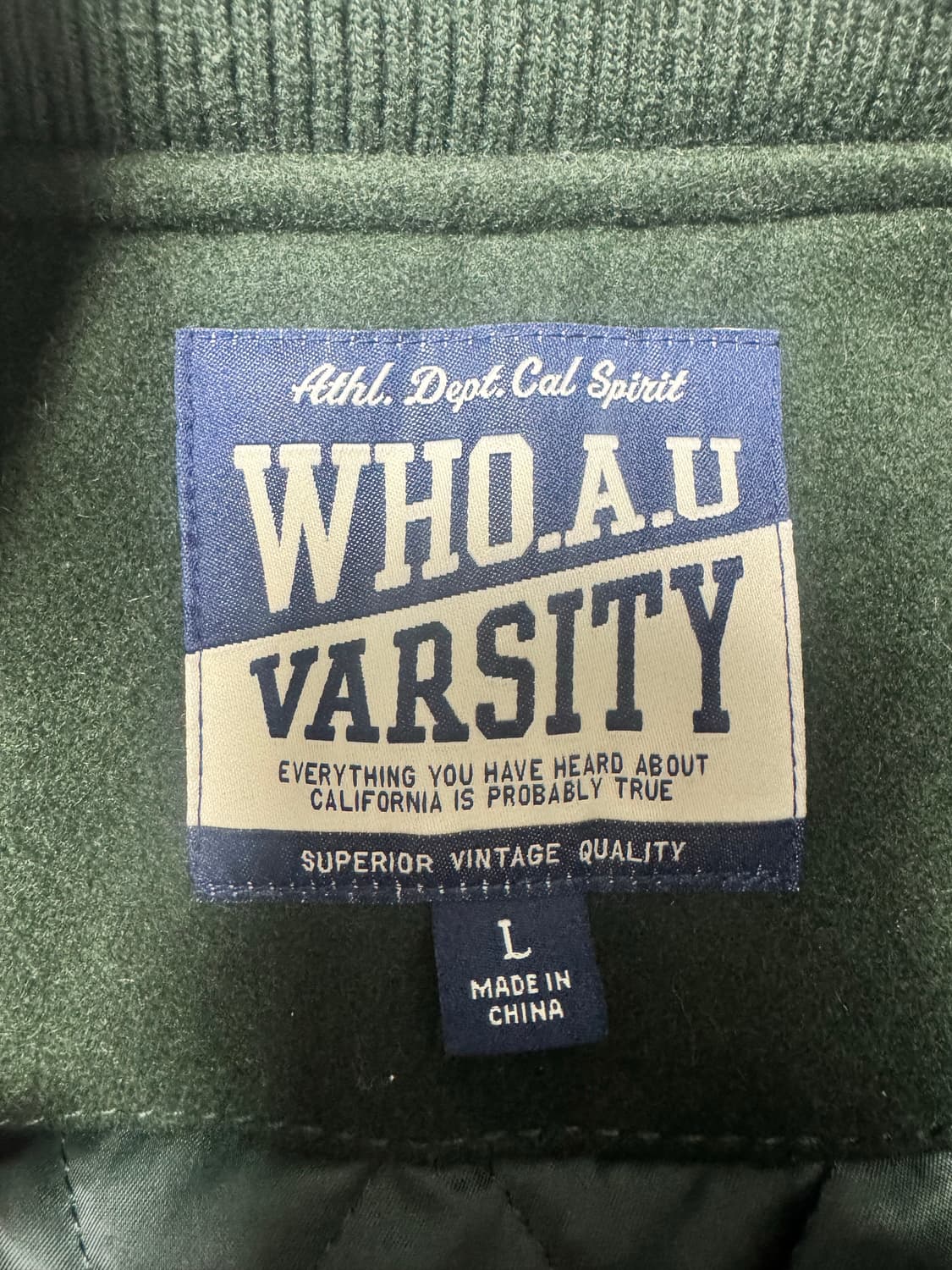 후아유 바시티 / 그린 / L 사이즈(오버핏) / A급 상품이미지5