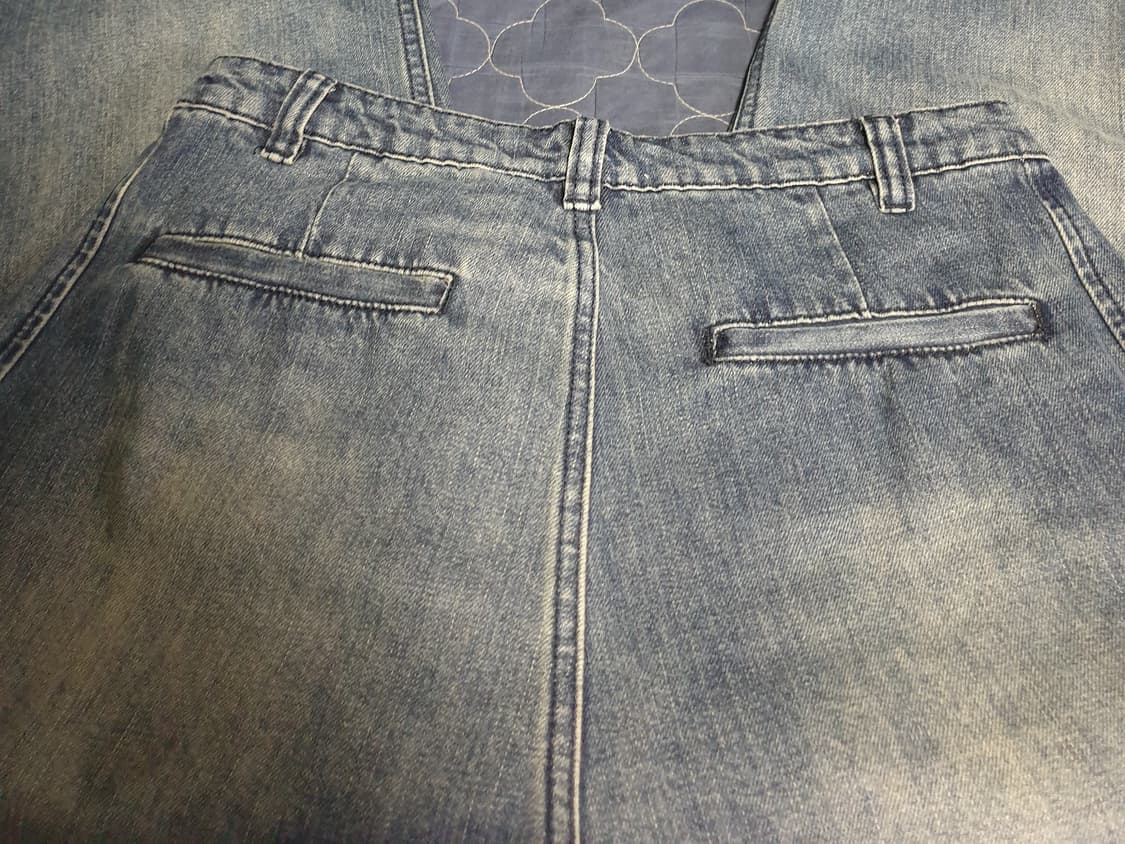 CORKAGE 커브드 사이드 핀턱 워싱 벌룬 데님팬츠 (M) 상품이미지5