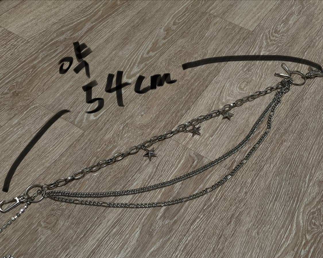 레테 빈티지 펑크 갸루 멀티 실버 체인 목걸이 바지체인 상품이미지4