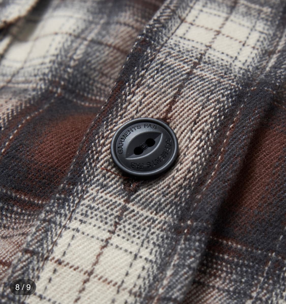 [새제품/L] 가먼츠팹 클로버 체크 셔츠 - 브라운 상품이미지8