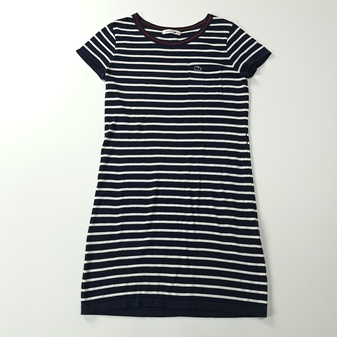 CK173 M 라코스테 한국판 다크네이비 스트라이프 반팔 원피스 상품이미지1
