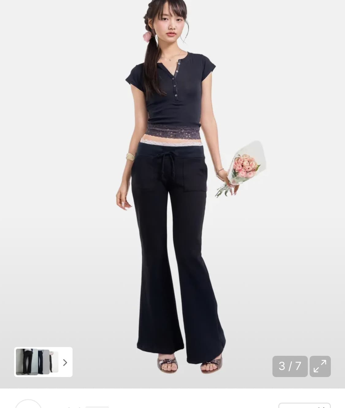 포어링 레이스 밴딩 부츠컷 상품이미지3