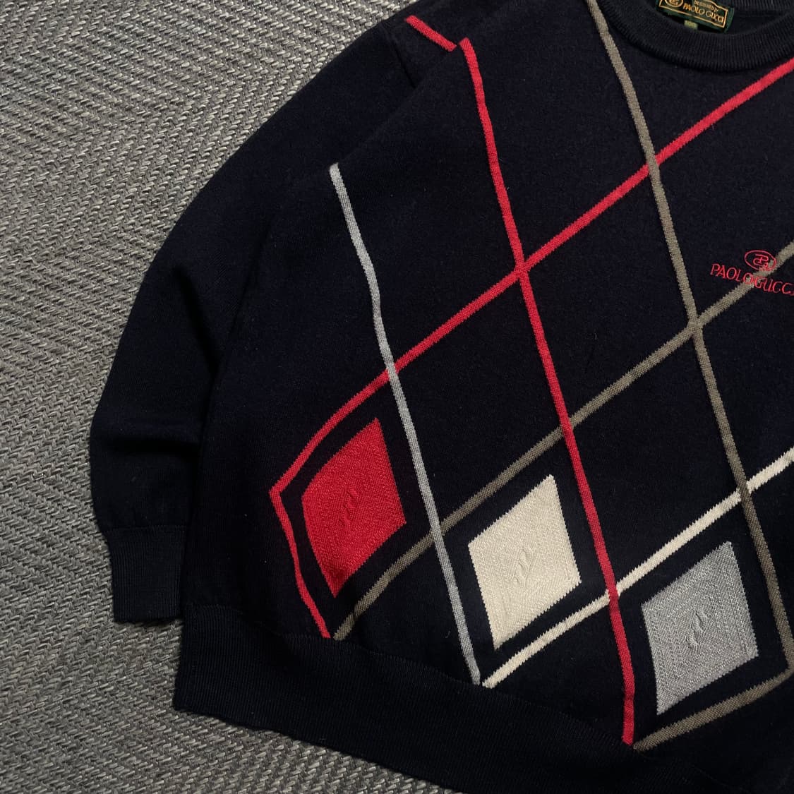 Paolo Gucci 아카이브 아가일 패턴 크롭 니트o 5780 상품이미지3