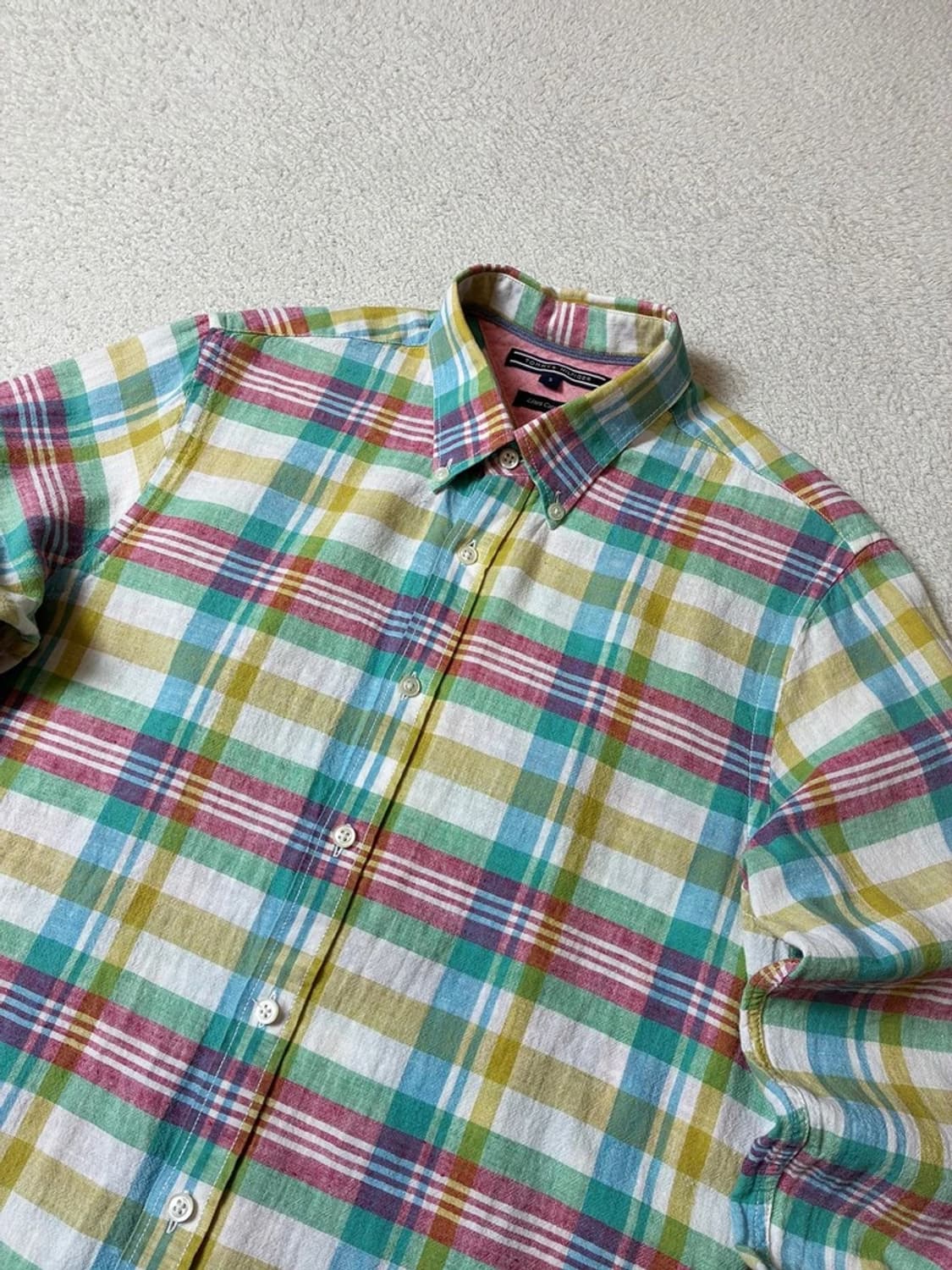 타미힐피거 00's 린넨 Y2K 체크 셔츠 PN8062 상품이미지2