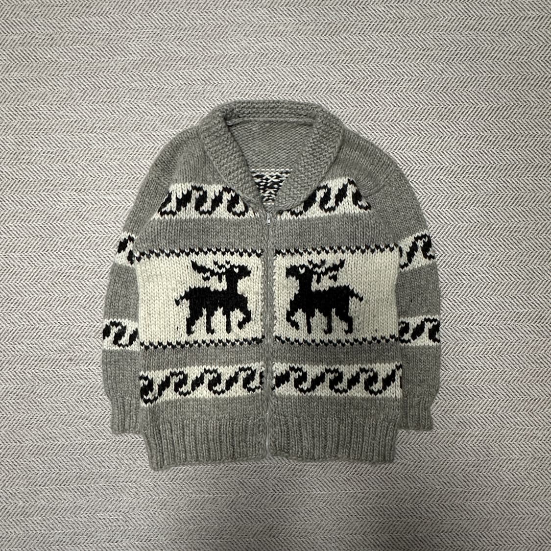 VINTAGE heavy wool knit jacket 상품이미지1