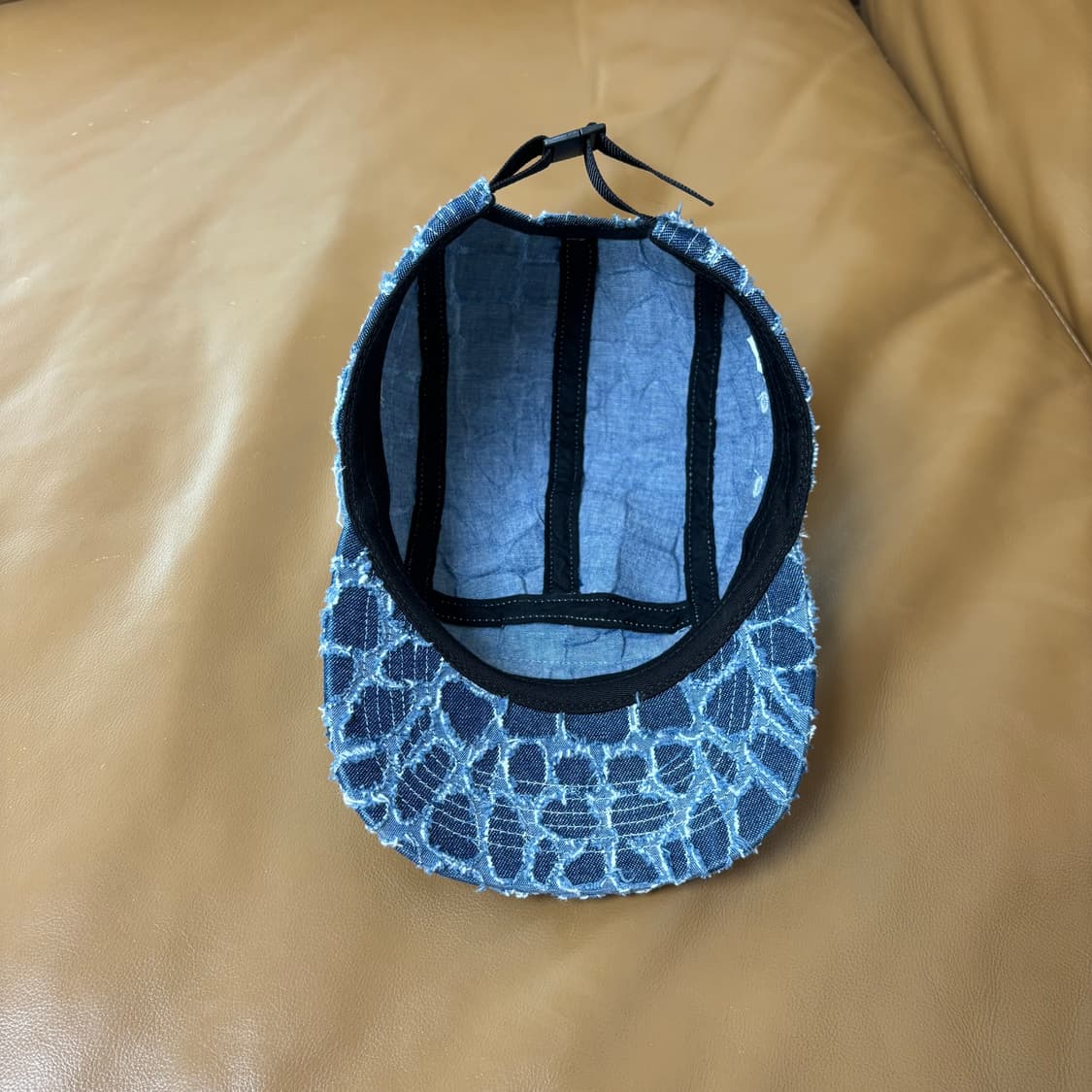 슈프림 캠프캡 모자 박스로고 프레이드 크록 데님 상품이미지6