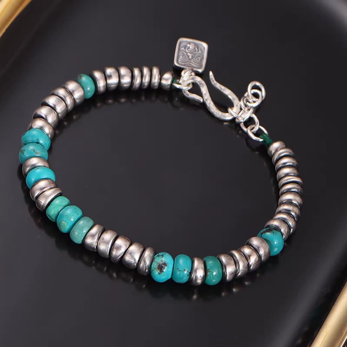 Oceanora 925 실버 터쿼이즈 웰스 팔찌 상품이미지3