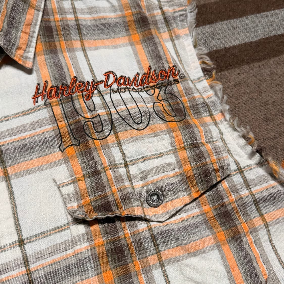 할리데이비슨 린넨 코튼 민소매 셔츠 L 플란넬 상품이미지4