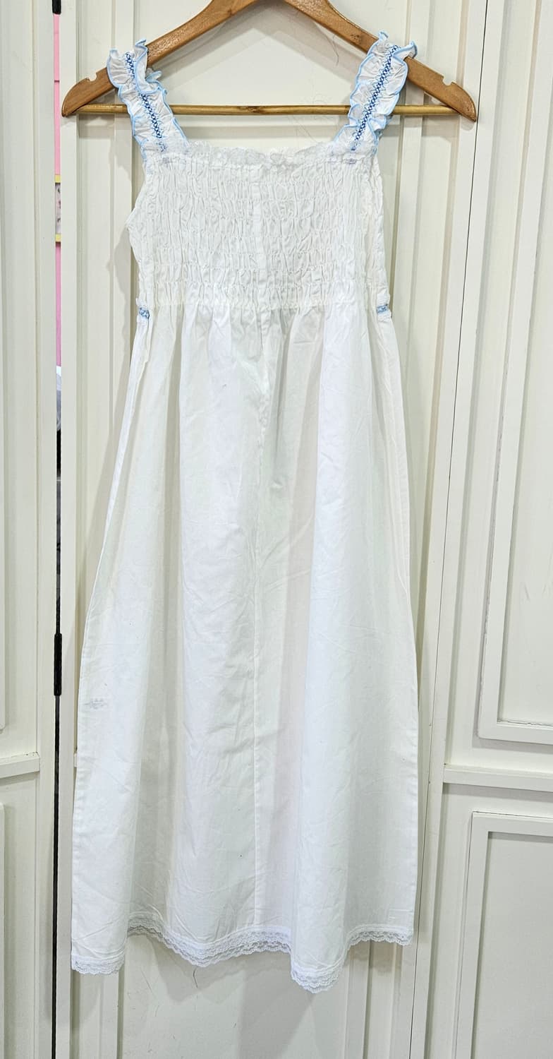 화이트 블루리본 스모크 원피스 상품이미지5