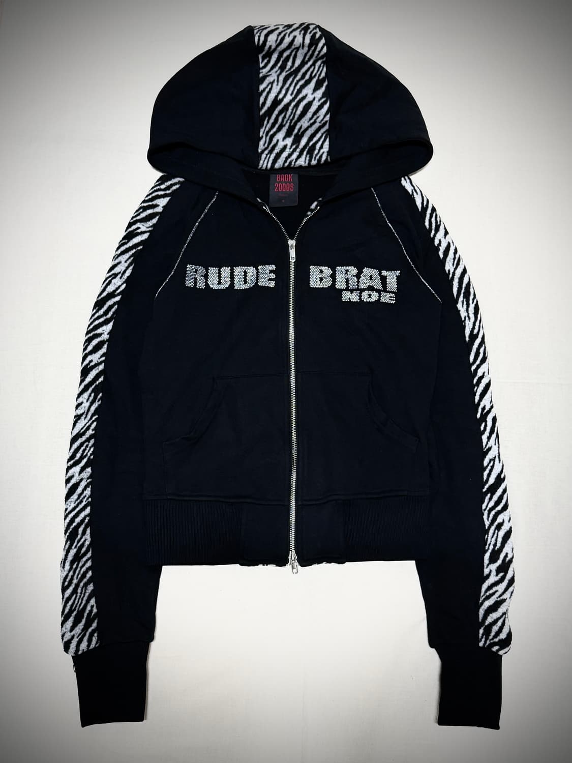 00s No E mosen Tiger 스웻 큐빅 후드집업 상품이미지1