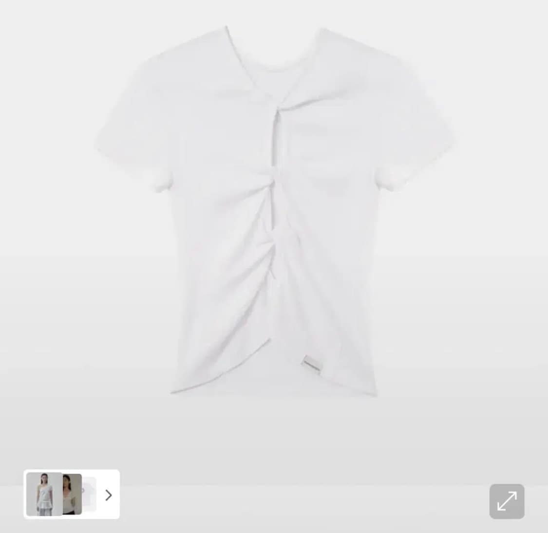 썬번프로젝트 Two-way Twist T-shirt, WHITE 상품이미지1