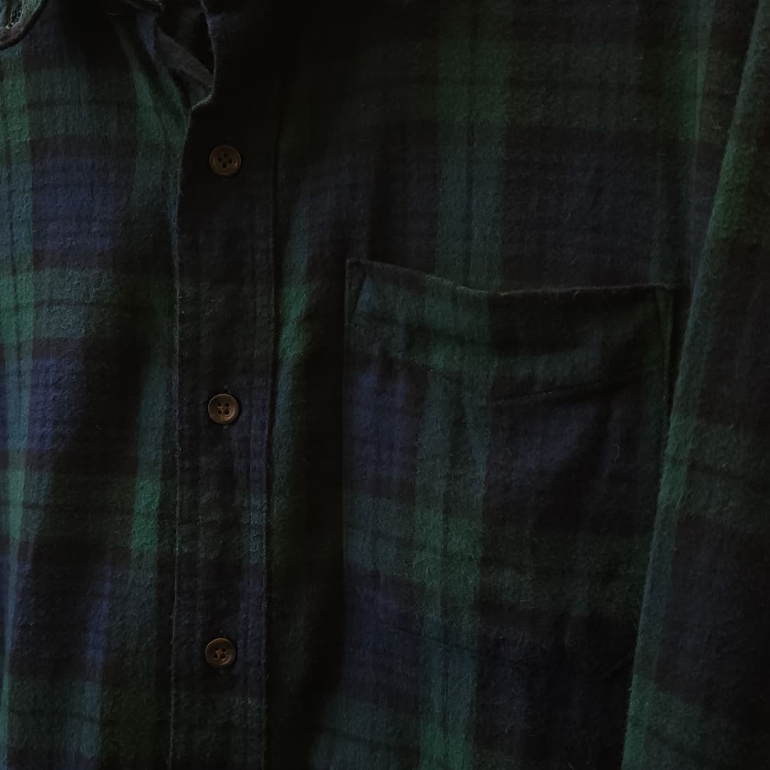 90s 엘엘빈 체크셔츠 플란넬 셔츠 헤비코튼 워크셔츠 블랙워치 패턴 xl 상품이미지8