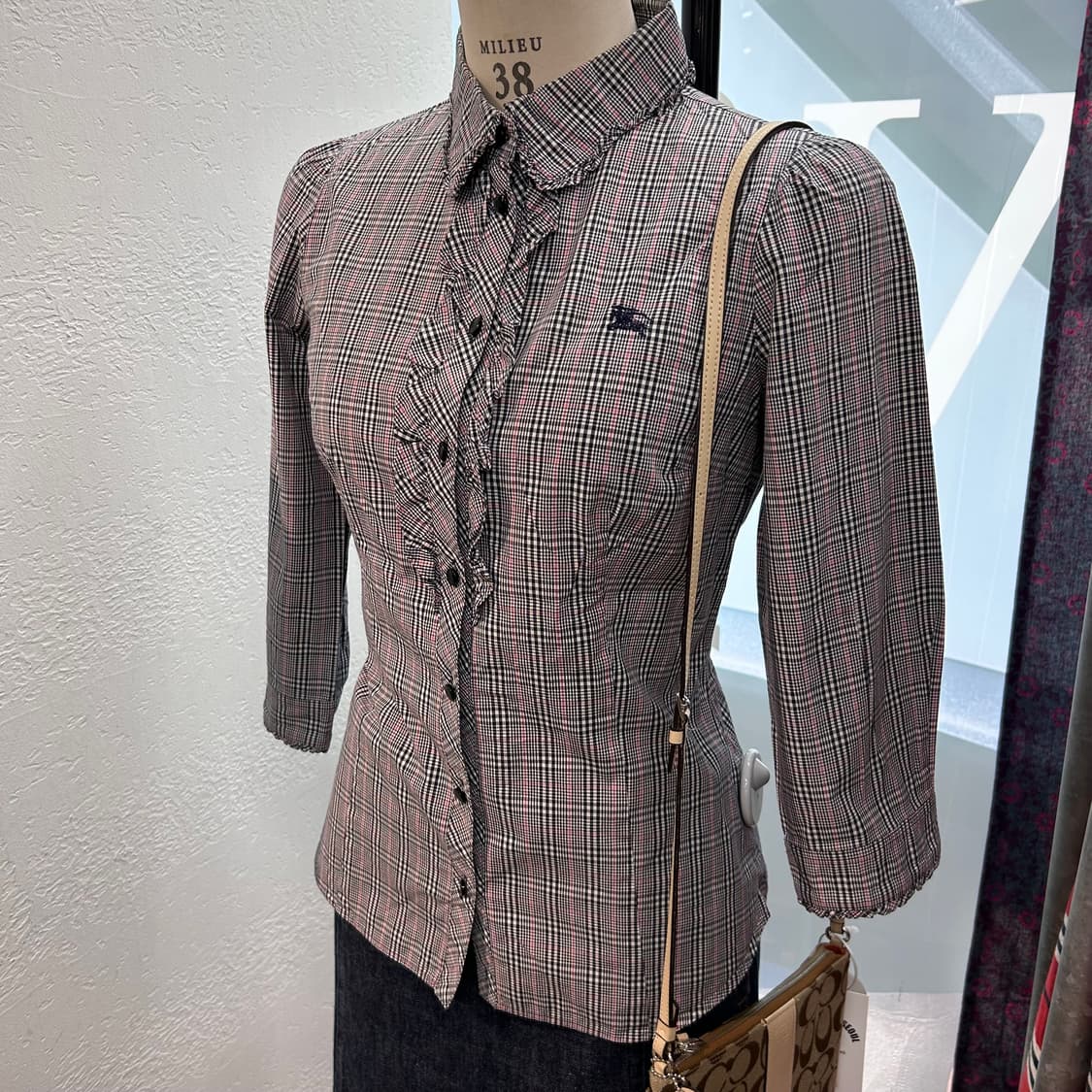 Burberry Logo Embroidered check Shirts 상품이미지1