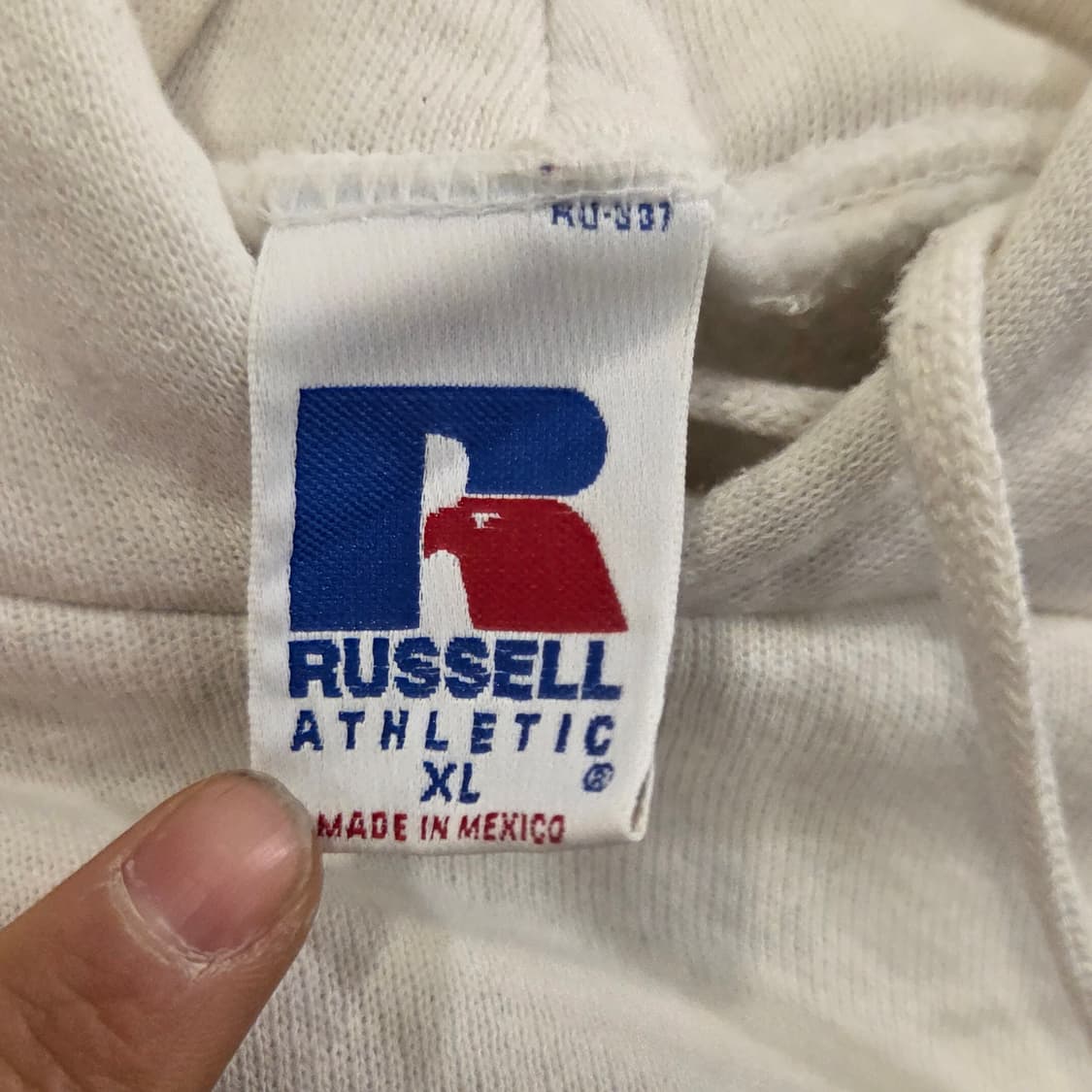 90s 빈티지 러셀 후드 화이트 XL 상품이미지3