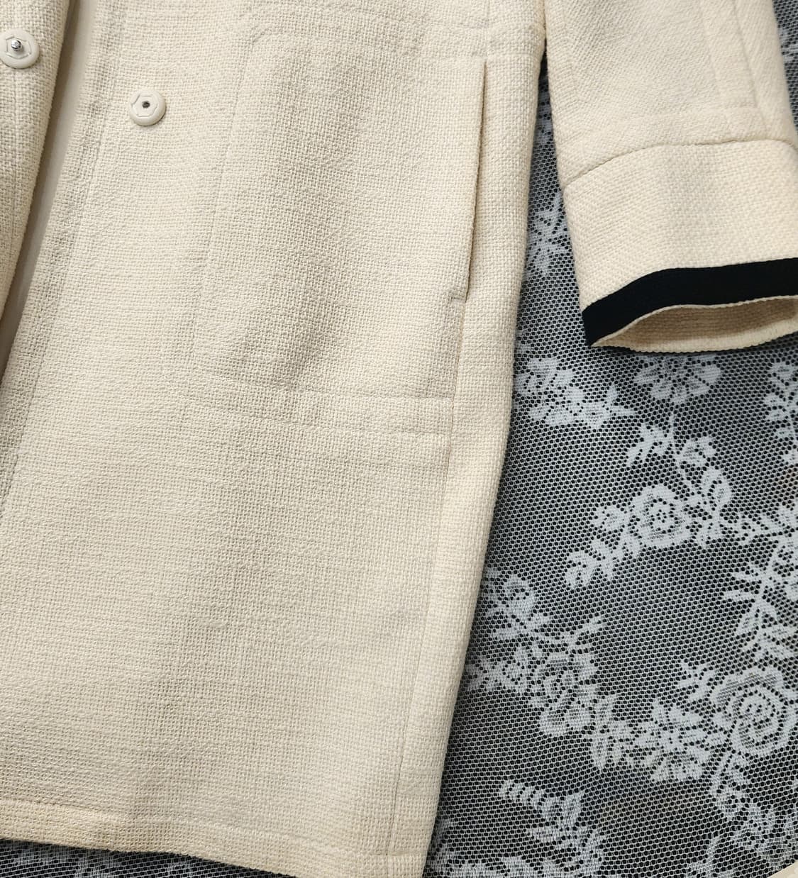 막스마라 아이보리 여성 트위드 코트 상품이미지7