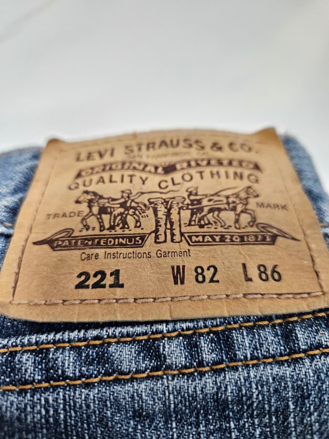 00s 리바이스 221 오렌지탭 워싱 데님팬츠 진 빈티지 32x34 상품이미지3