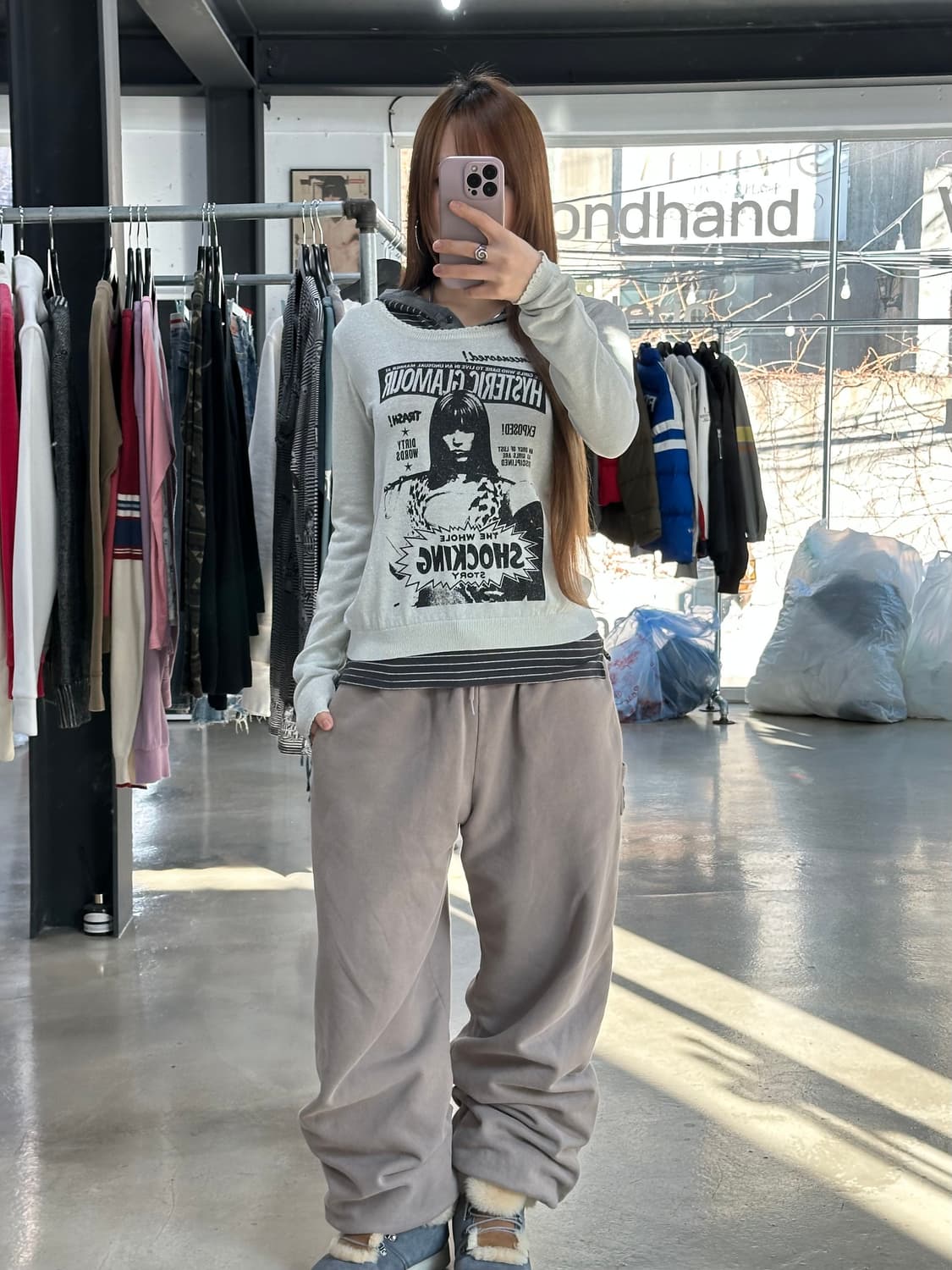 히스테릭글래머 히스걸카툰 글리터 롱슬리브니트 상품이미지3