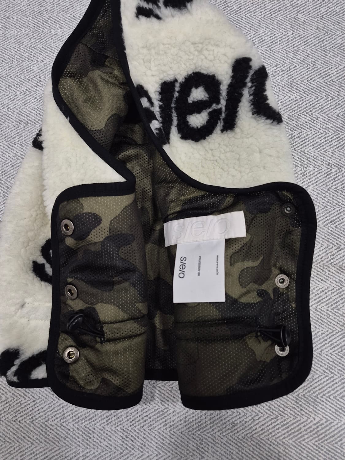 s/e/o 에스이오 로고 플리스 후드 바라클라바 / 화이트 상품이미지7