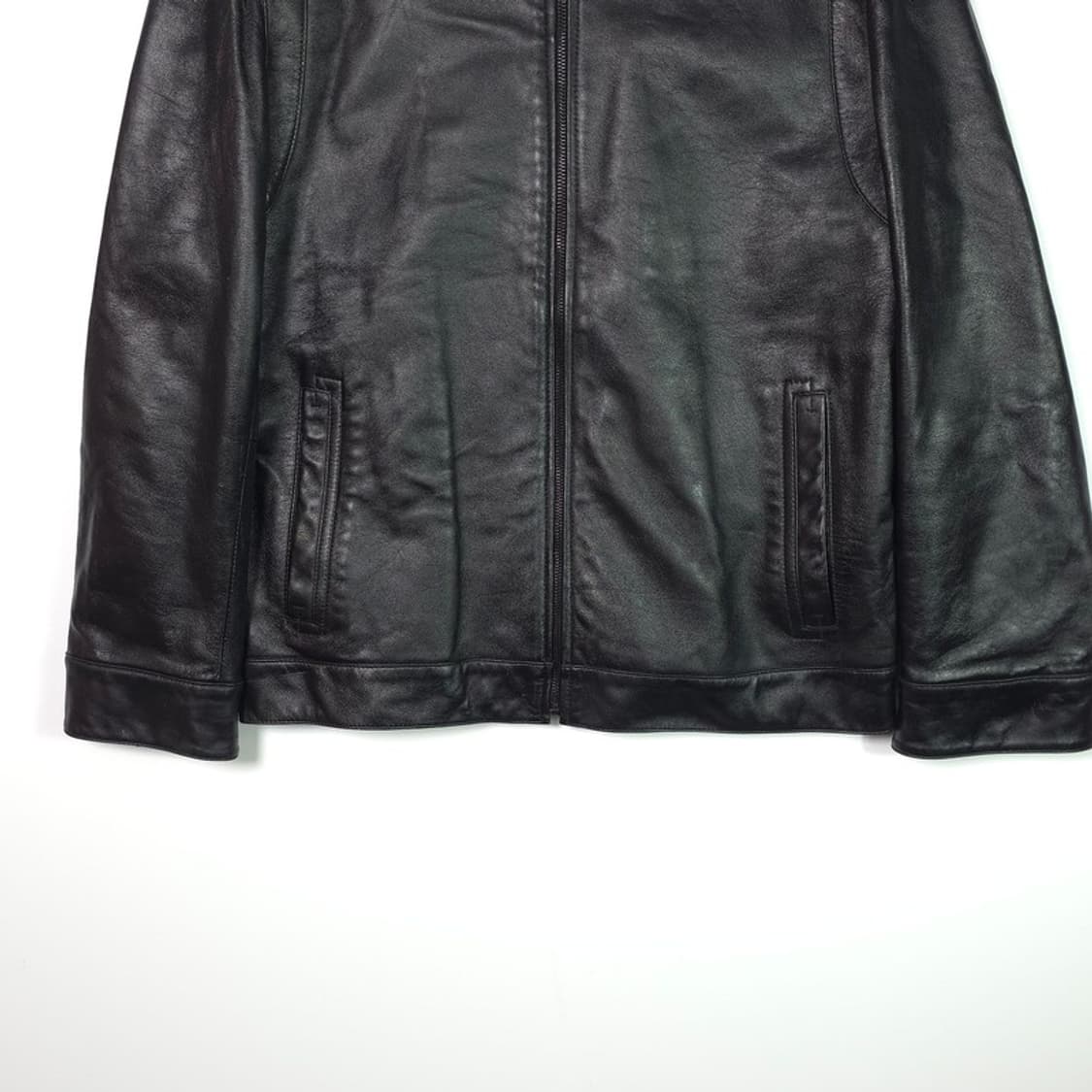 Rothschild Italy 블랙 양가죽 집업 자켓 M 상품이미지4