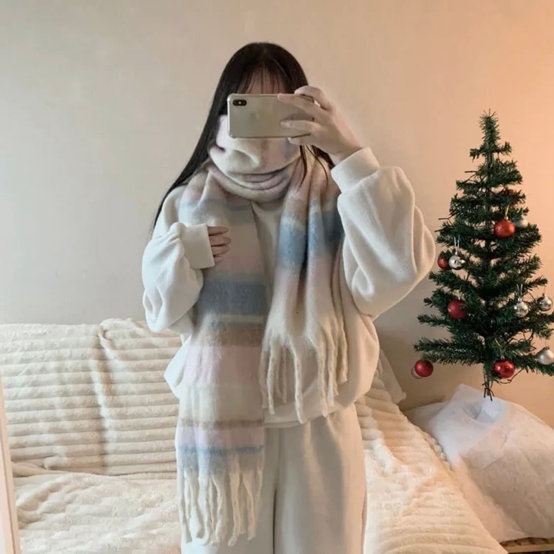 [미착용새제품]믹스 폭닥 두툼 롱 머플러 목도리  상품이미지3