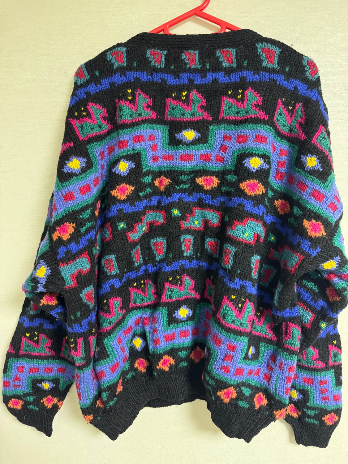 엘엘빈 빈티지 패턴 울(퓨어울) 크롭 가디건 F(2XL) 상품이미지5