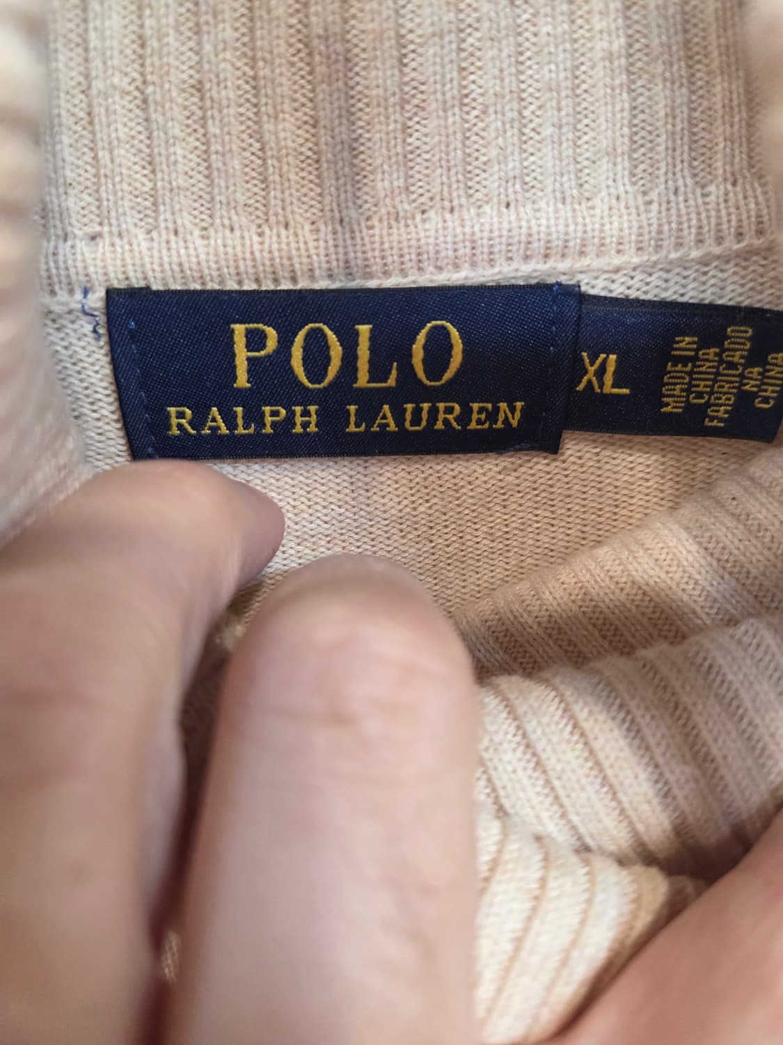 폴로랄프로렌 목 폴라 니트 베이지 xl 상품이미지3