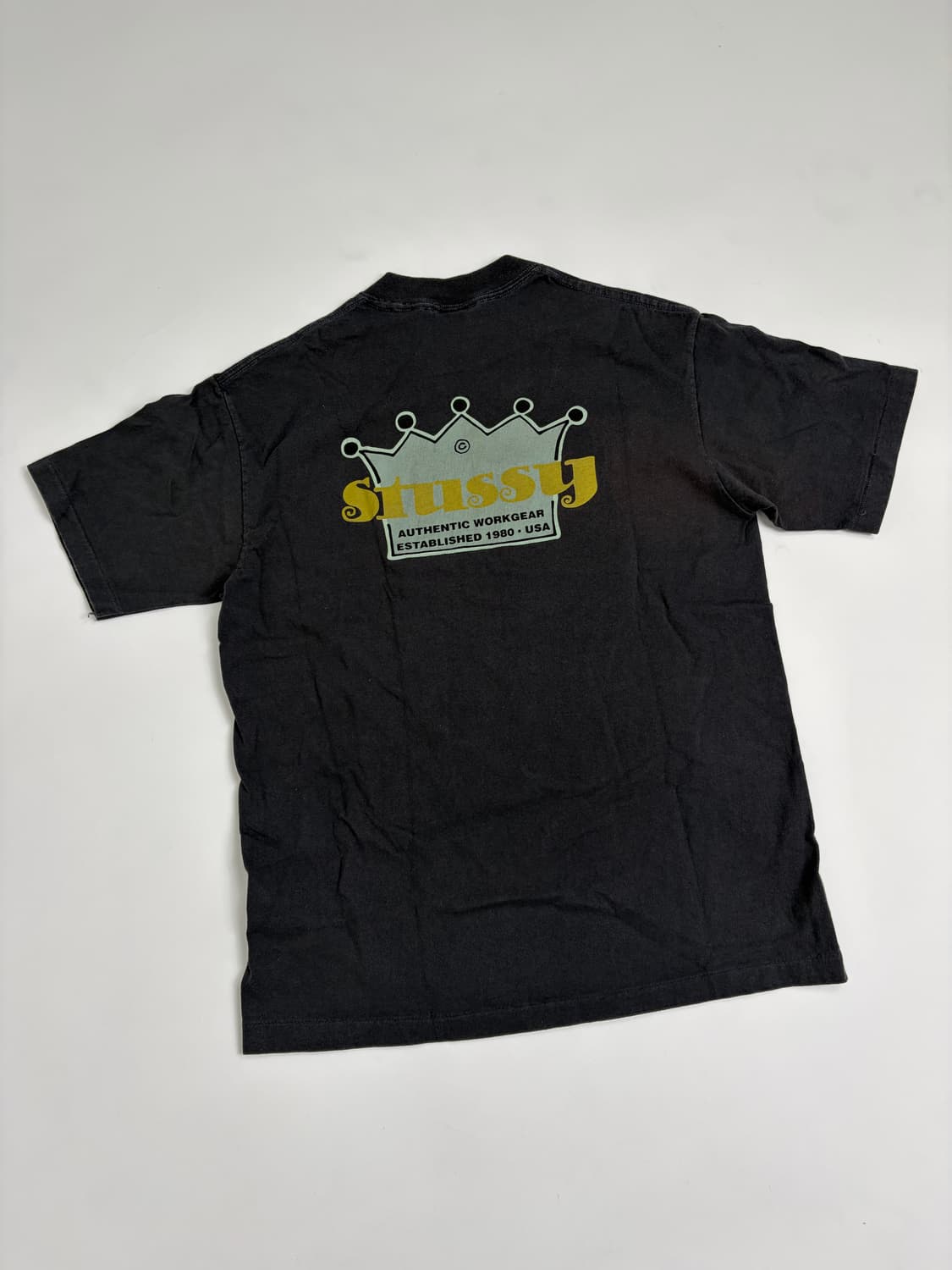 90s Stussy Crown Tee (black) 상품이미지2