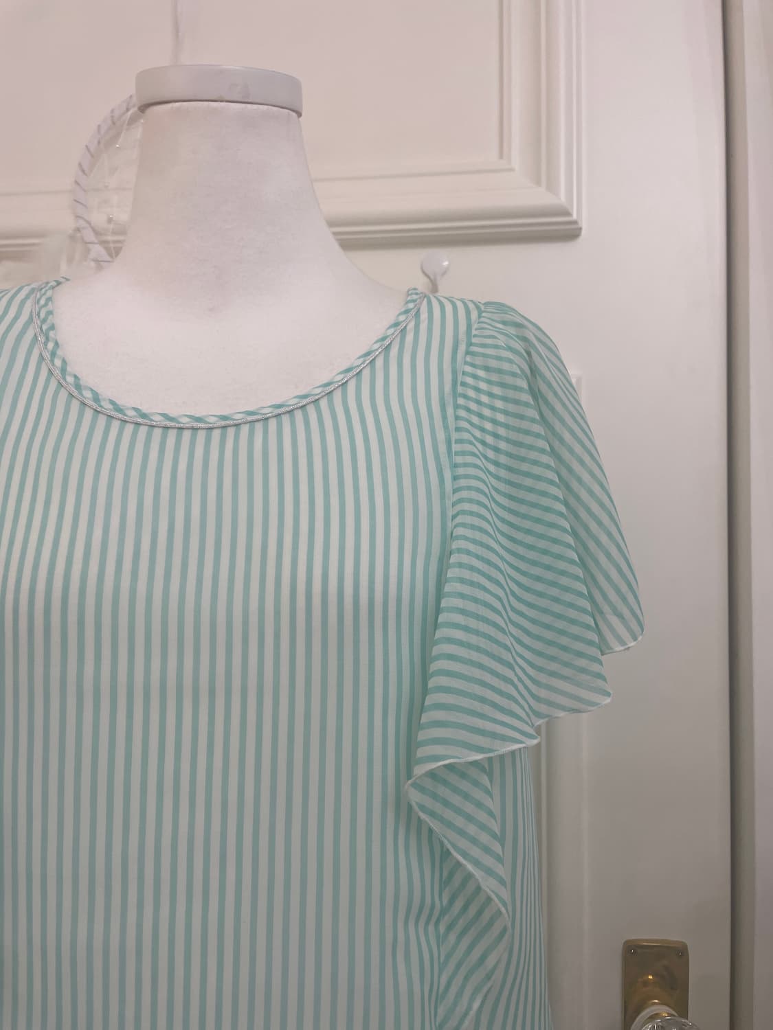 mint stripe ruffle summer blouse(size-L) 상품이미지6