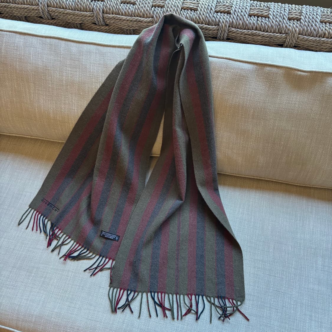 지방시 스트라이프 캐시미어 울 머플러 made italy 상품이미지4