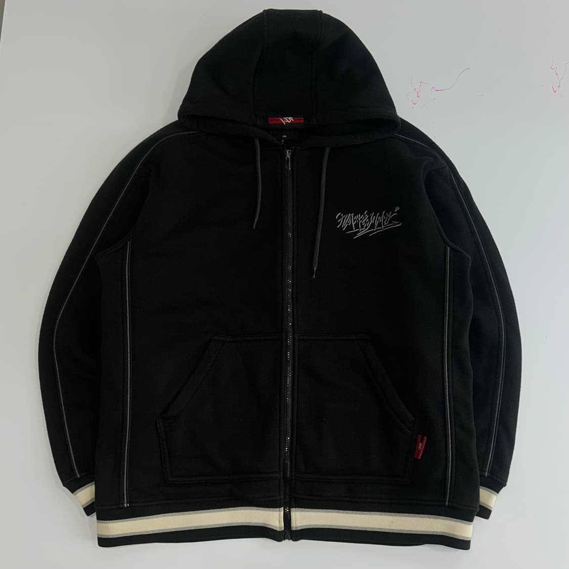 MF.! 마자플라자 레터링로고 백포인트 블랙 후드집업 상품이미지4