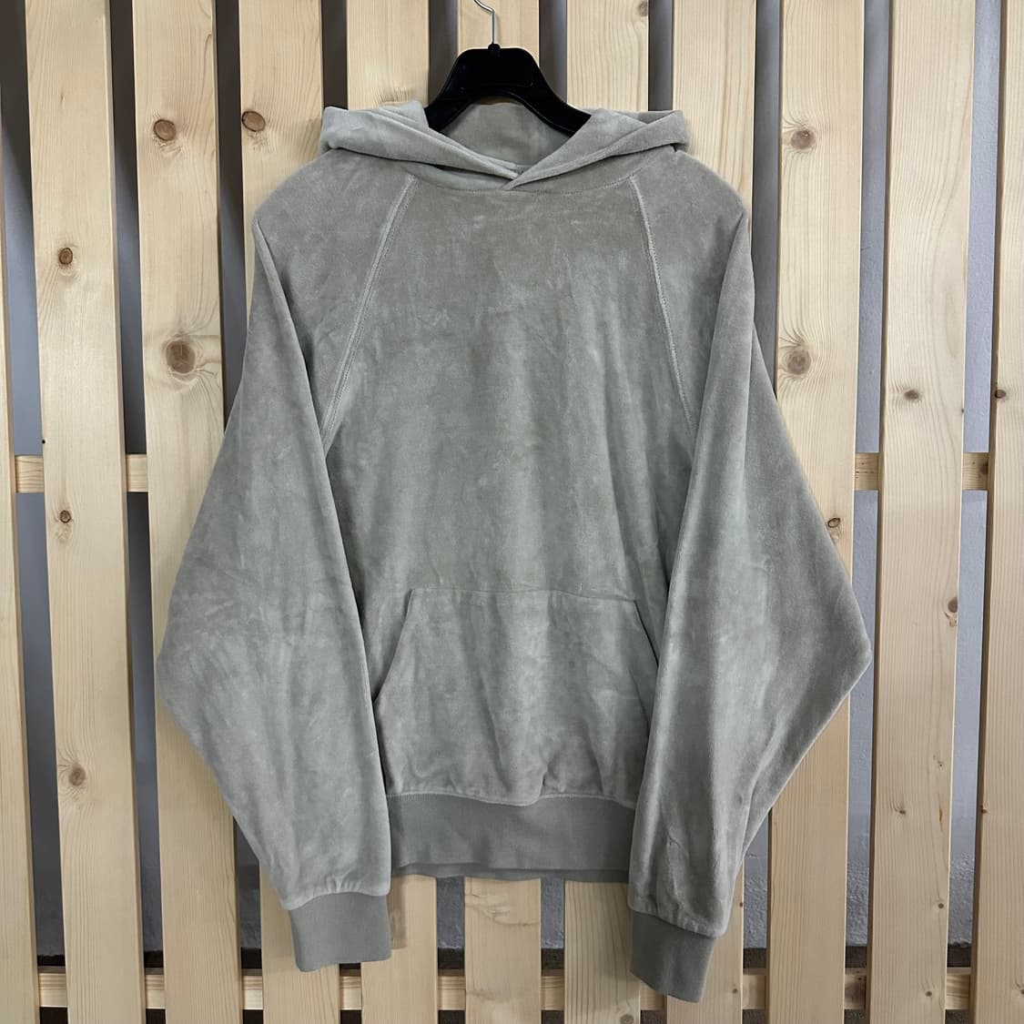 (S) 피어오브갓 에센셜 베이지 벨벳 래글런 후드티 상품이미지2