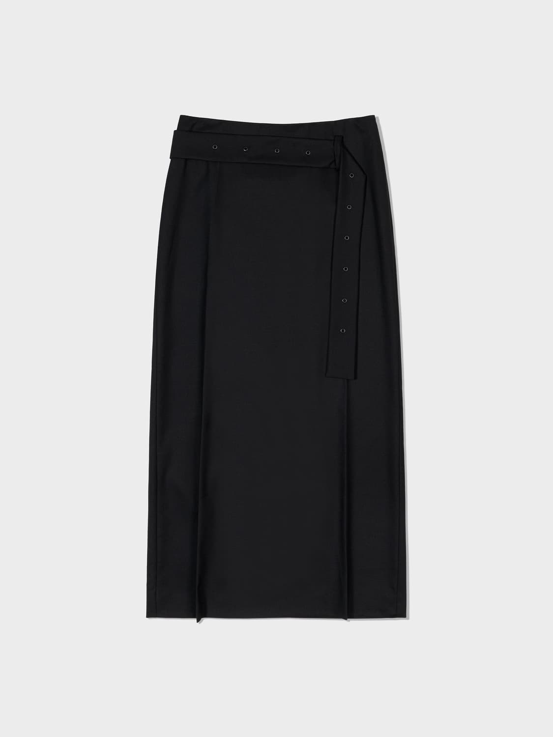 (새상품) 로우클래식 벨티드 맥시 스커트 블랙 m 상품이미지3