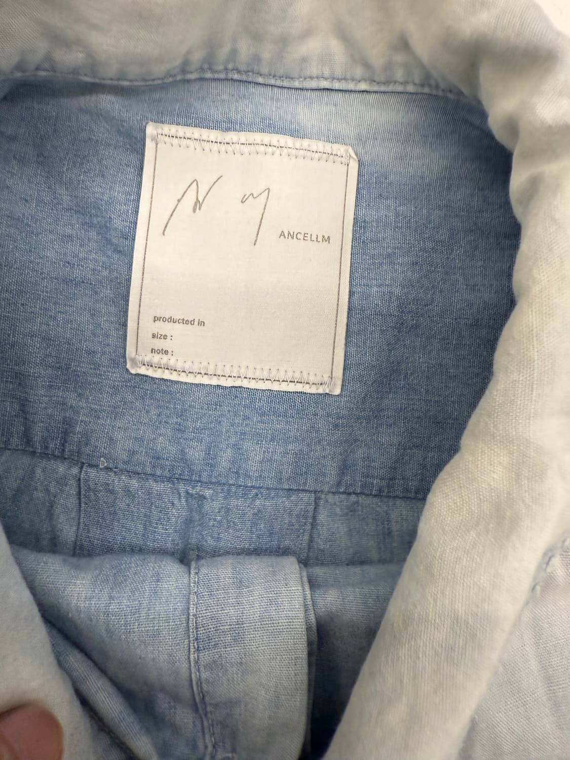 안셀름 aging chambray shirt 3사이즈 상품이미지5