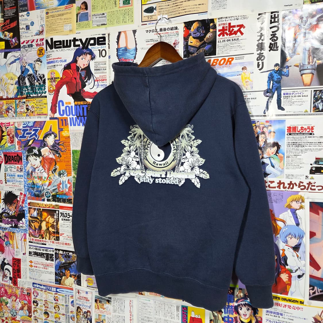 JPN 티엔씨서프 네이비 빅 프린팅 후드집업 상품이미지1