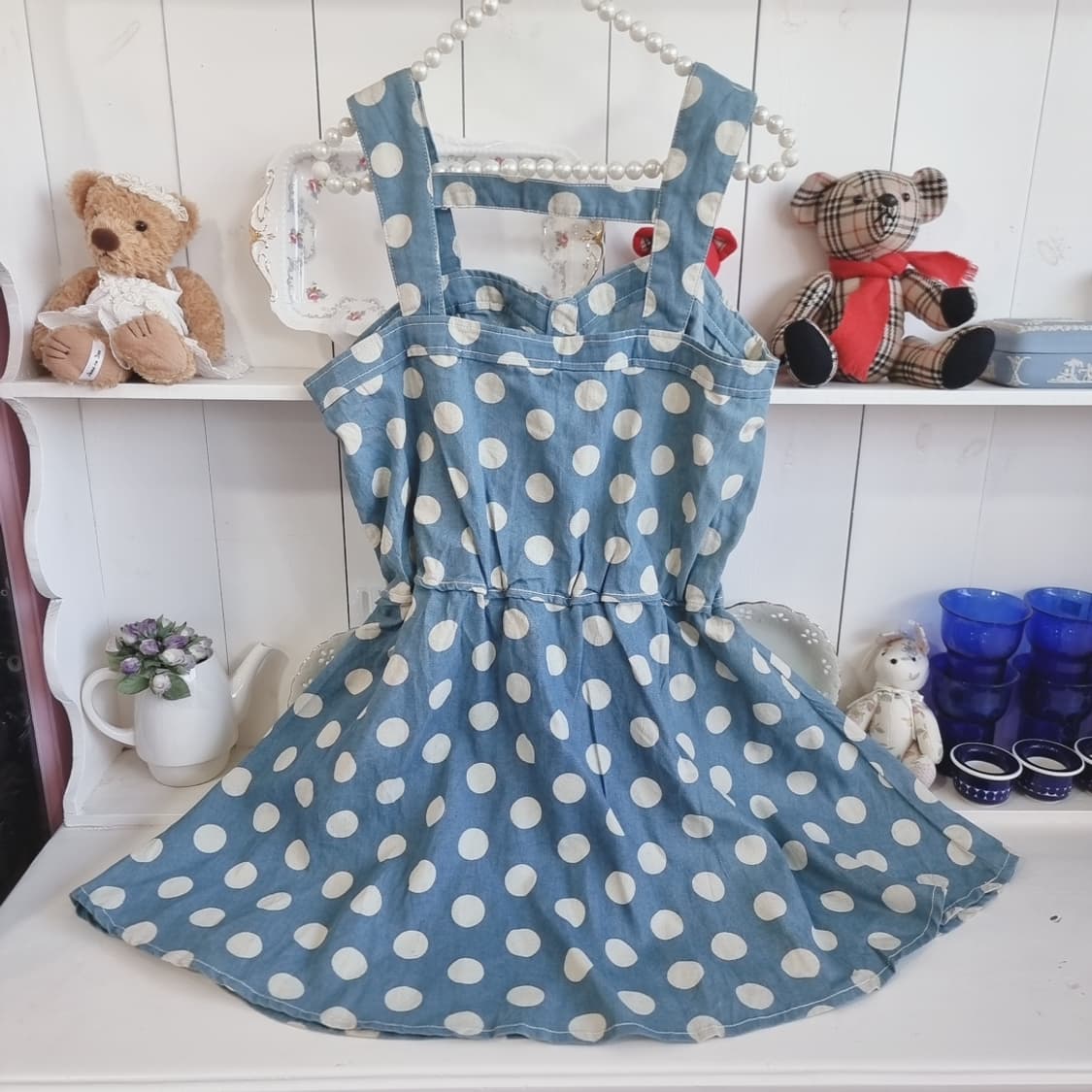 도트 데님 원피스 상품이미지5